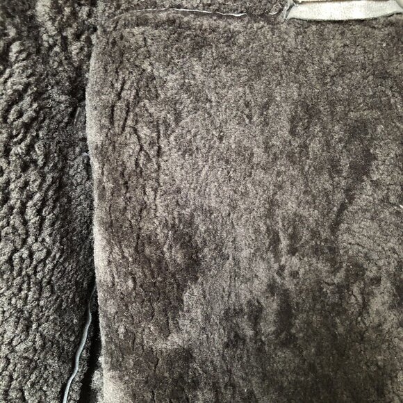 Zara Woman’s Coat M Bomber RAF Black Aviator Fur Shearling Real Leather Jacket - Picture 12 of 15